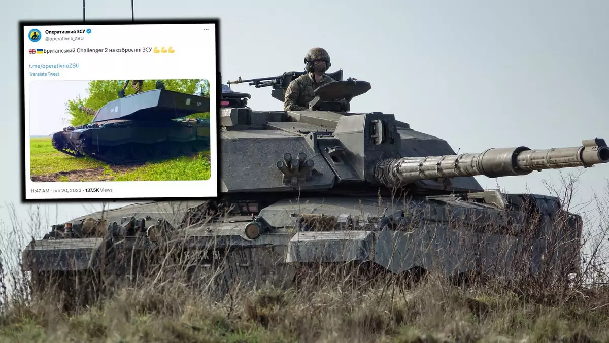 Siły zbrojne Ukrainy pochwaliły się materiałami wskazującymi, że na pierwszej linii frontu pojawiły się czołgi Challenger 2