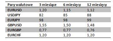 Pary walutowe za 3,6, i 12 miesięcy