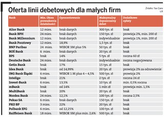 Bankowa linia debetowa na koncie dobra dla startujących firm