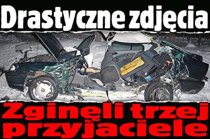 Zginęli trzej przyjaciele. Drastyczne zdjęcia