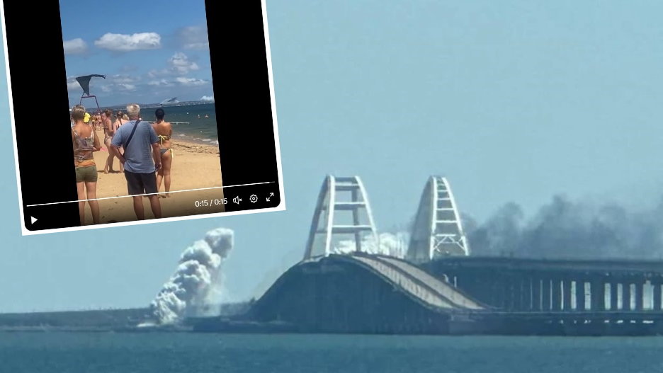 Atak na most Krymski na oczach plażowiczów