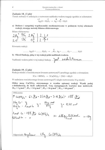 Matura z chemii - rozwiązania do poziomu podstawowego