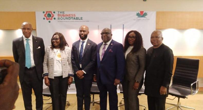 President, Nigerian-Canadian Business Association, Mrs Ebi Obaro, Mr Teshome Nkrumah, Canada’s Senior Trade Commissioner flanked by panelists at the NCBA roundtable in Lagos.