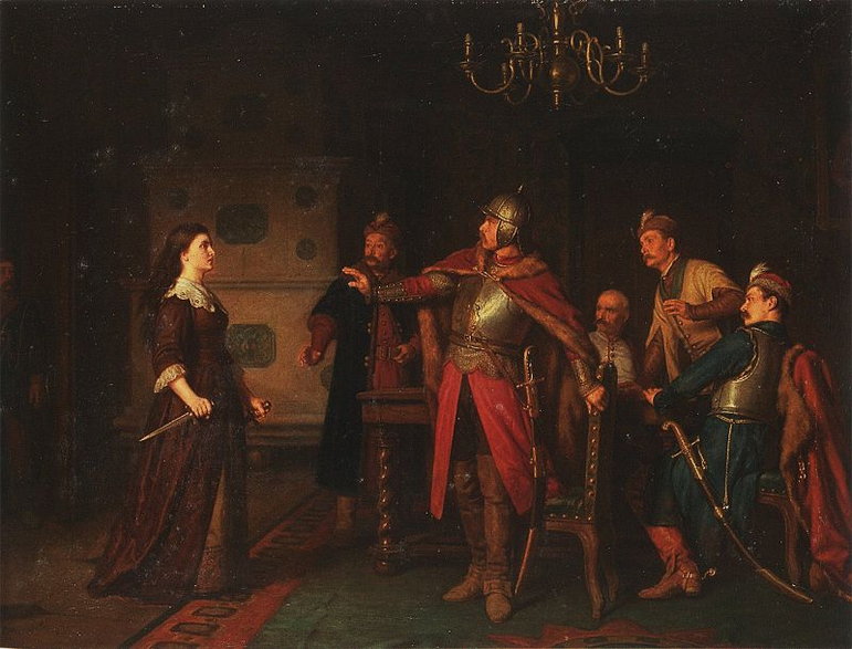 Anna Dorota Chrzanowska na zamku w Trembowli (obraz Leopolda Löffler)