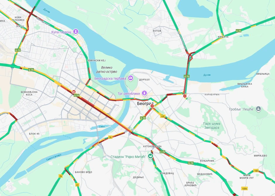 Gužva u Beogradu 22. januara