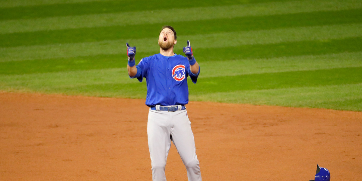 The Chicago Cubs win the World Series for the first time since 1908