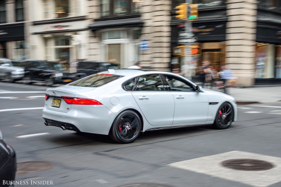 According to Jaguar, the XF S is capable of making the sprint to 60 mph from a standstill in a brisk 5.1 seconds and reaching a top speed of 155 mph. Jag claims the 340-horsepower version takes just 0.1 seconds more to hit 60 mph and has the same top speed.