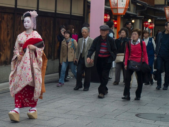 Gejsze w Kioto w Japonii