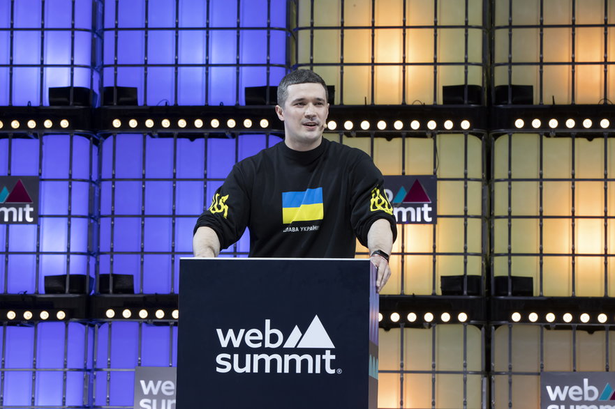 icepremier i minister transformacji cyfrowej Ukrainy Mychajło Fedorow podczs Web Summit 2022 - konferencji o nowych technologiach