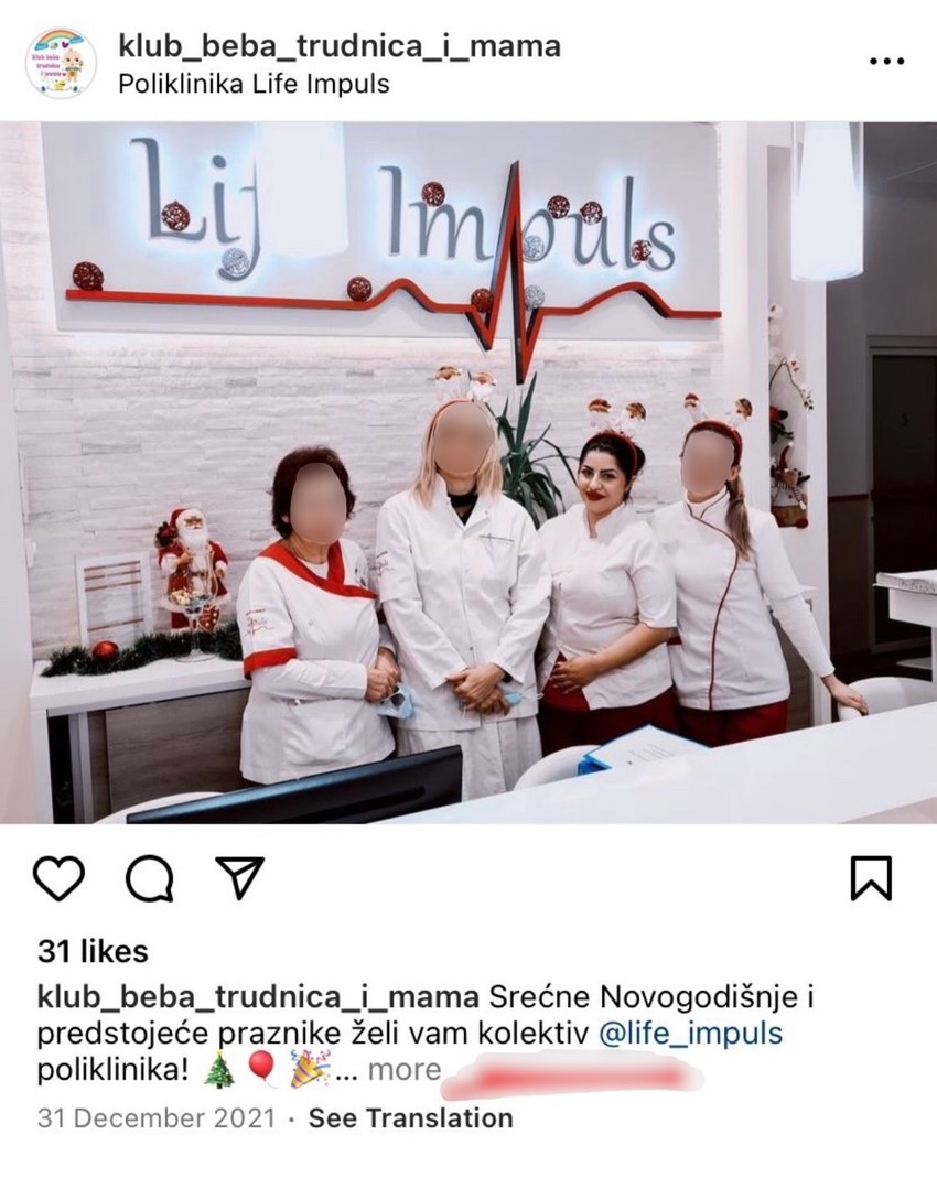 Melisa Osmanović sa zaposlenima u poliklinici "Life Impuls"