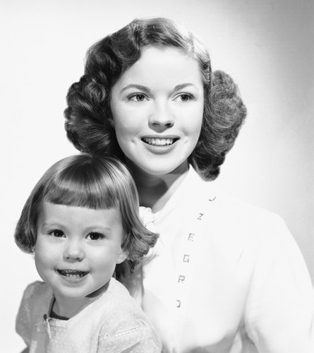 Shirley Temple z córką Lindą Susan Agar w 1950 roku