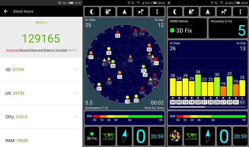 Nubia Z11 - AnTuTu Benchmark, GPS test