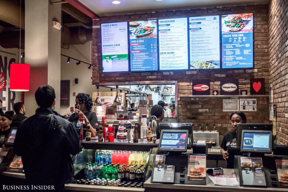 The menu is daunting. Premium ingredients like avocado and truffle oil make appearances, as do options other than burgers, like chicken sandwiches and salads. Everything hovers around the typical fast-casual price point, with burgers typically $7 to $9.