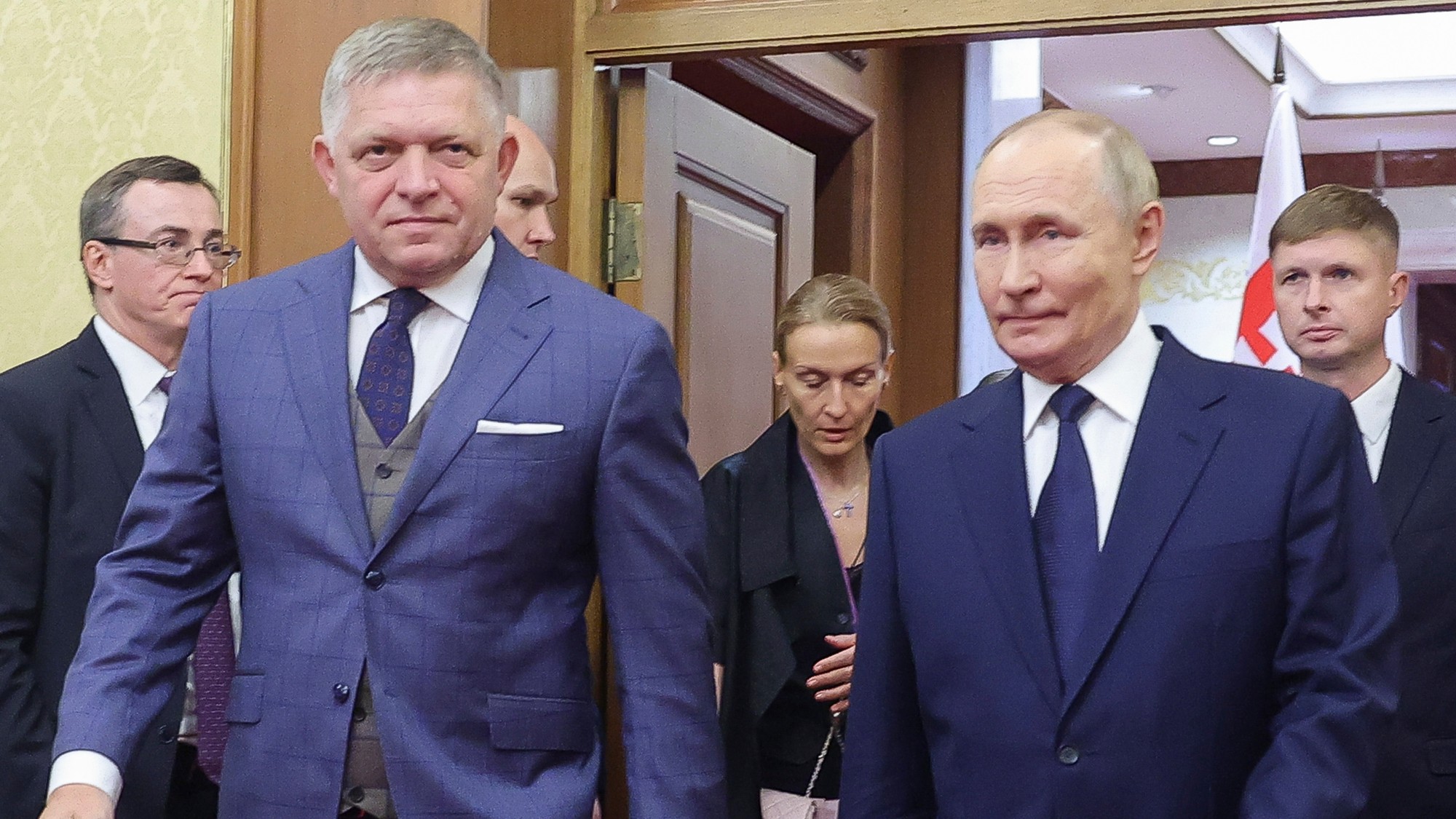 Premiér Robert Fico a ruský prezident Vladimir Putin.
