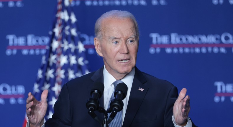 President Joe Biden announced that the US would hit Chinese EV makers with a 100% tariff earlier this year.Win McNamee/Getty Images