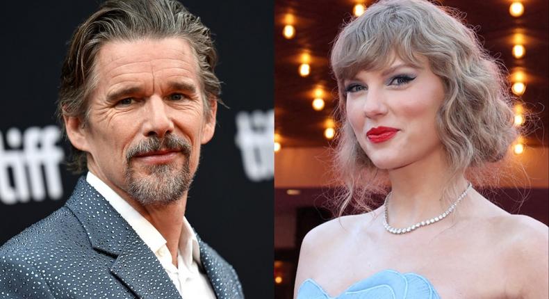 Ethan Hawke didn't tell his daughters he was going to be in Taylor Swift's Fortnight music video.Evan Agostini/Invision/AP; REUTERS