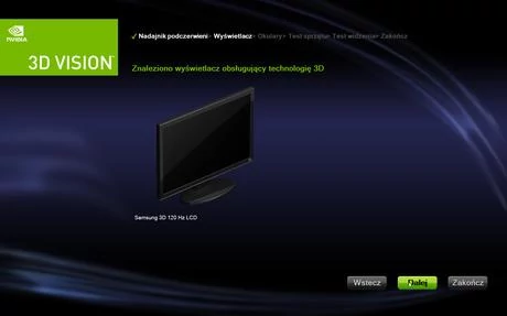 Konfiguracja systemu NVIDIA 3D Vision – kolejne kroki