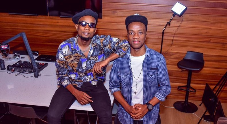 Millard Ayo with Singer Billsnass .Millard Ayo has joined the millionaires club after his YouTube channel hit 1 million subscribers.