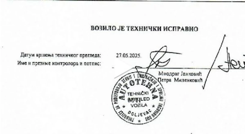 Dokumentacija o izgorelom autobusu