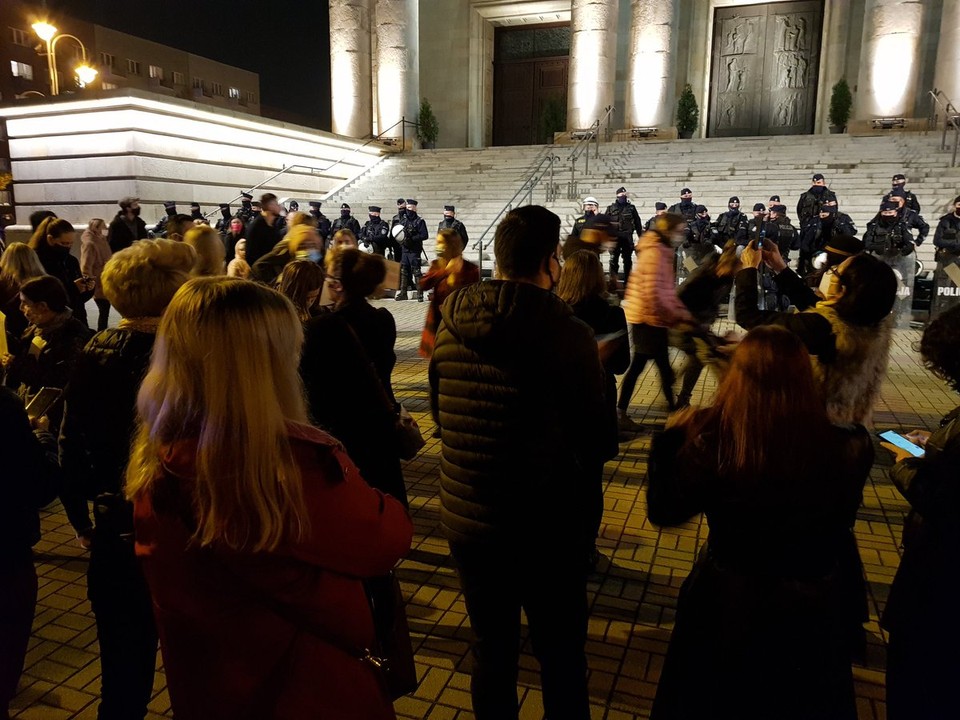 Katowice - protest przeciwko zaostrzeniu prawa antyaborcyjnego