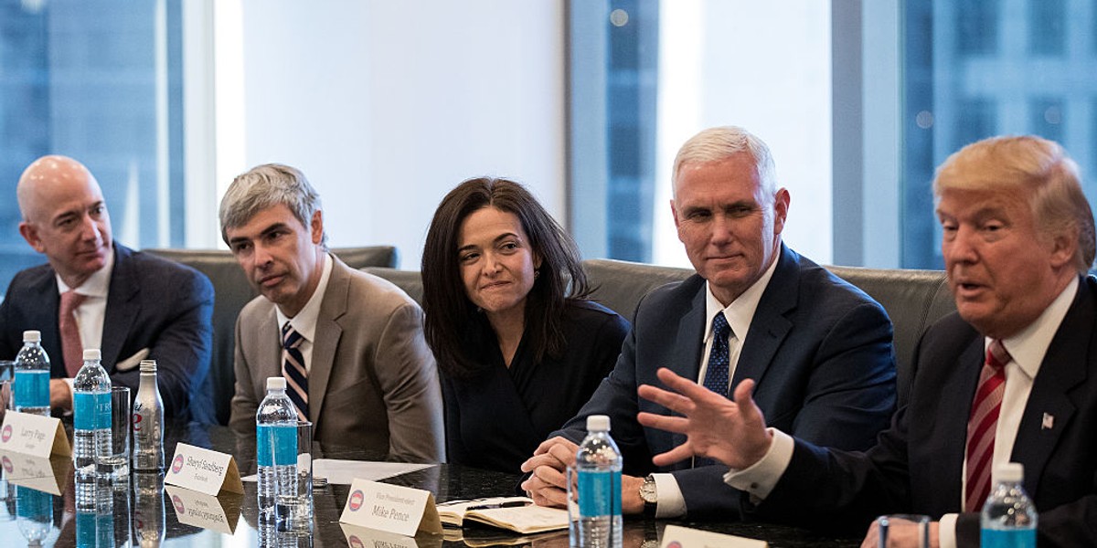 Na spotkaniu Donalda Trumpa z CEO firm technologicznych była tylko jedna kobieta - Sheryl Sandberg z Facebooka