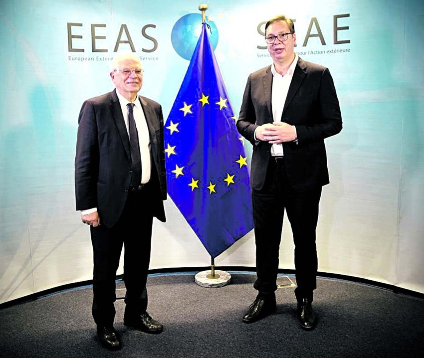 Đuzep Borel i Aleksandar Vučić u Briselu