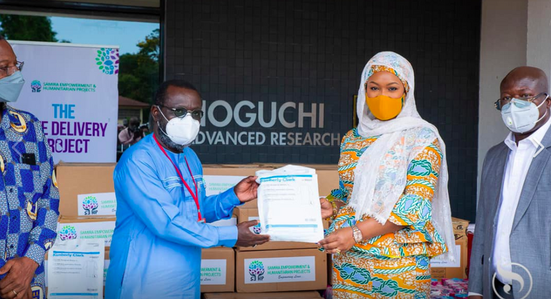 Samira Bawumia donates PPEs to Noguchi