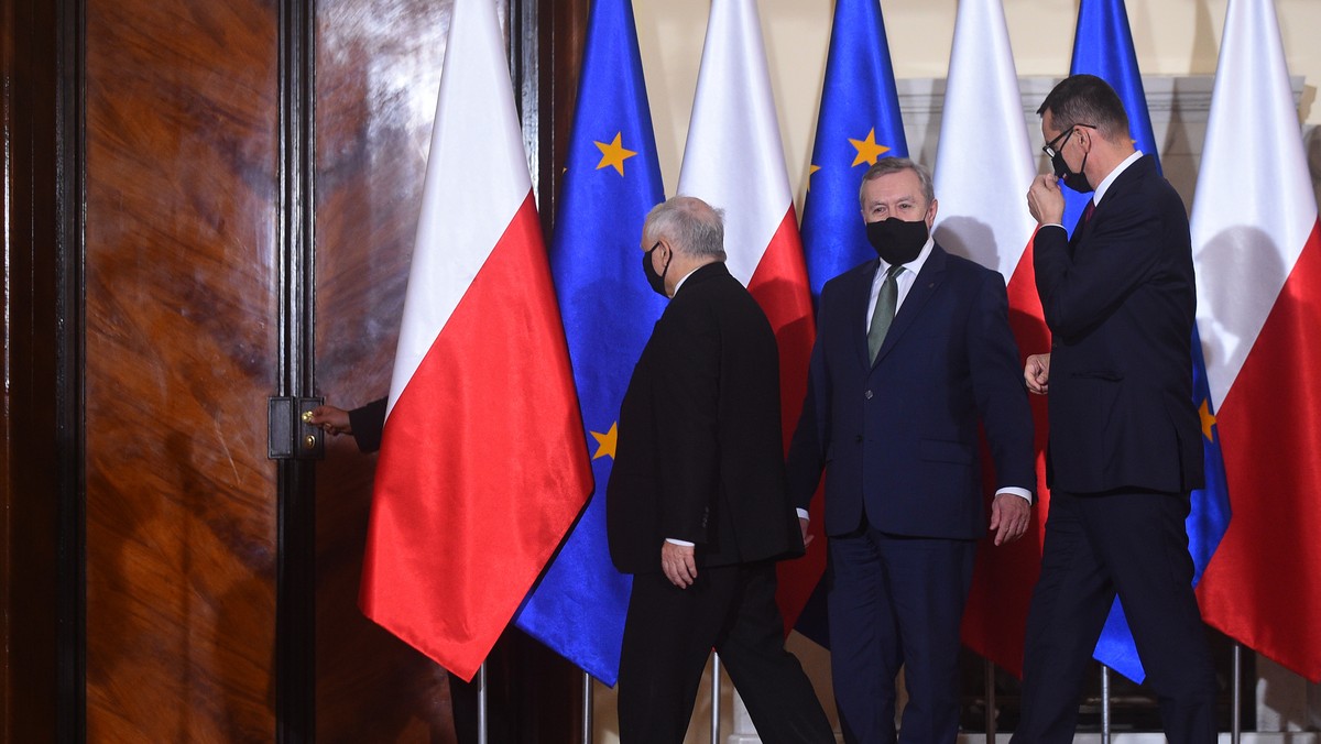 Jarosław Kaczyński, Piotr Gliński i Mateusz Morawiecki