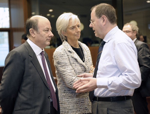 Jacek Rostowski, Christine Lagarde i Peer Steinbrück. Fot. Bloomberg