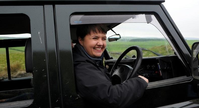 Scottish Conservative leader Ruth Davidson campaigning in Perthshire ahead of Britain's general election, when she is hoping to halt Scotland's independence drive