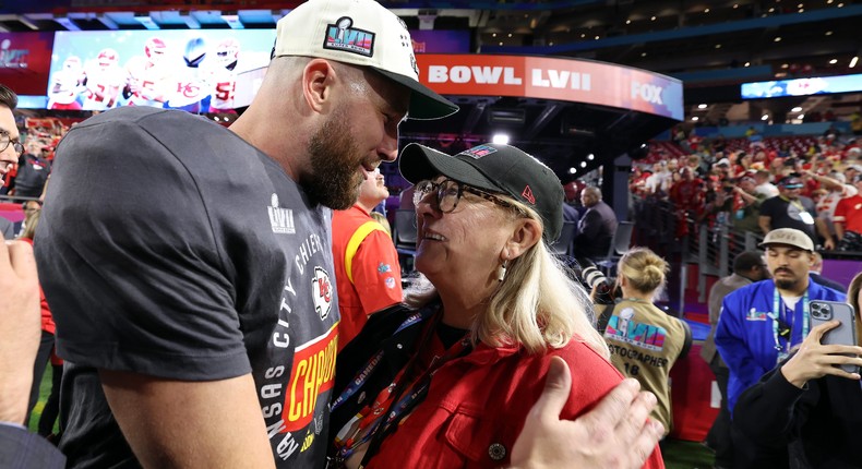 Travis Kelce says Donna Kelce made being a mom look easy.Christian Petersen/Getty Images