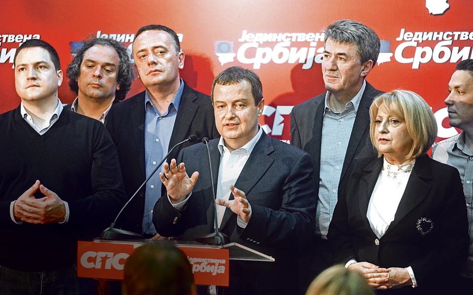 Ivica Dačić i izborni štab Socijalističke partije Srbije
