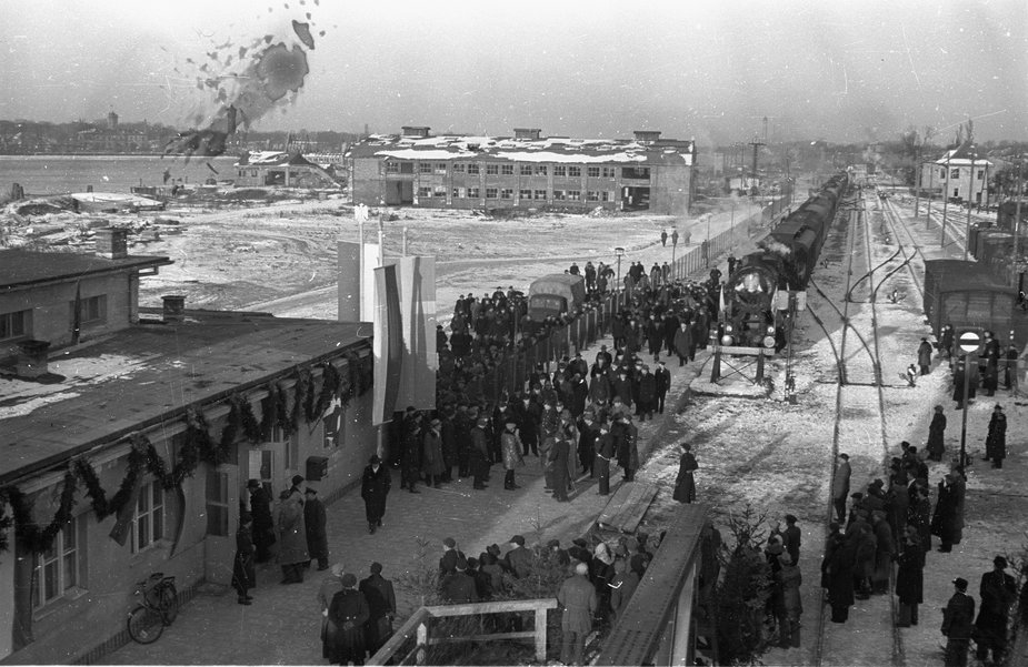 Uroczystość otwarcia terminalu promowego w 1948 r.