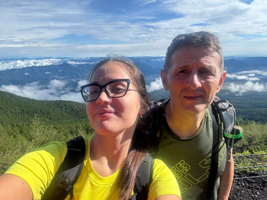 Dragiša Stojković i njegova ćerka Dragana Stojković popeli se na vrh Fudžija