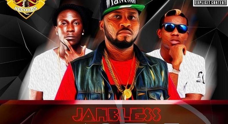 Seriki, Jahbless and Small Doctor on the art cover of Modi