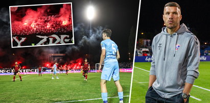 Burdy i zamieszki na stadionie, a Lukas Podolski... broni kiboli i chuliganów