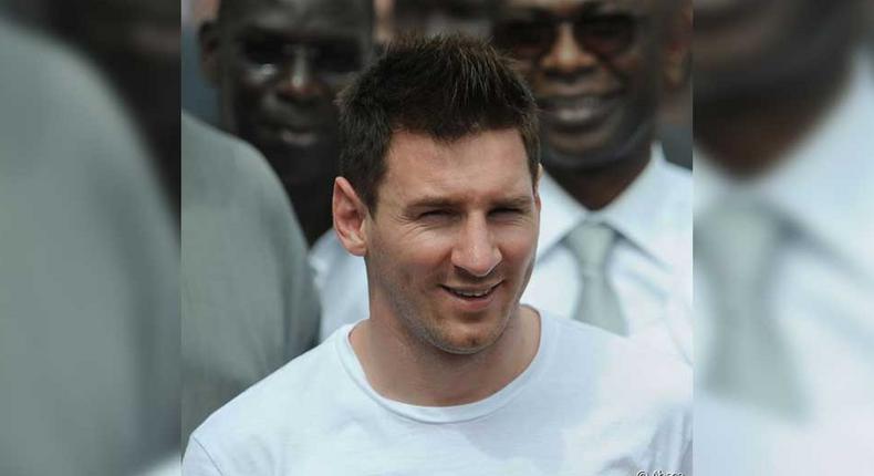 Lionel Messi lors d'un voyage humanitaire au Sénégal