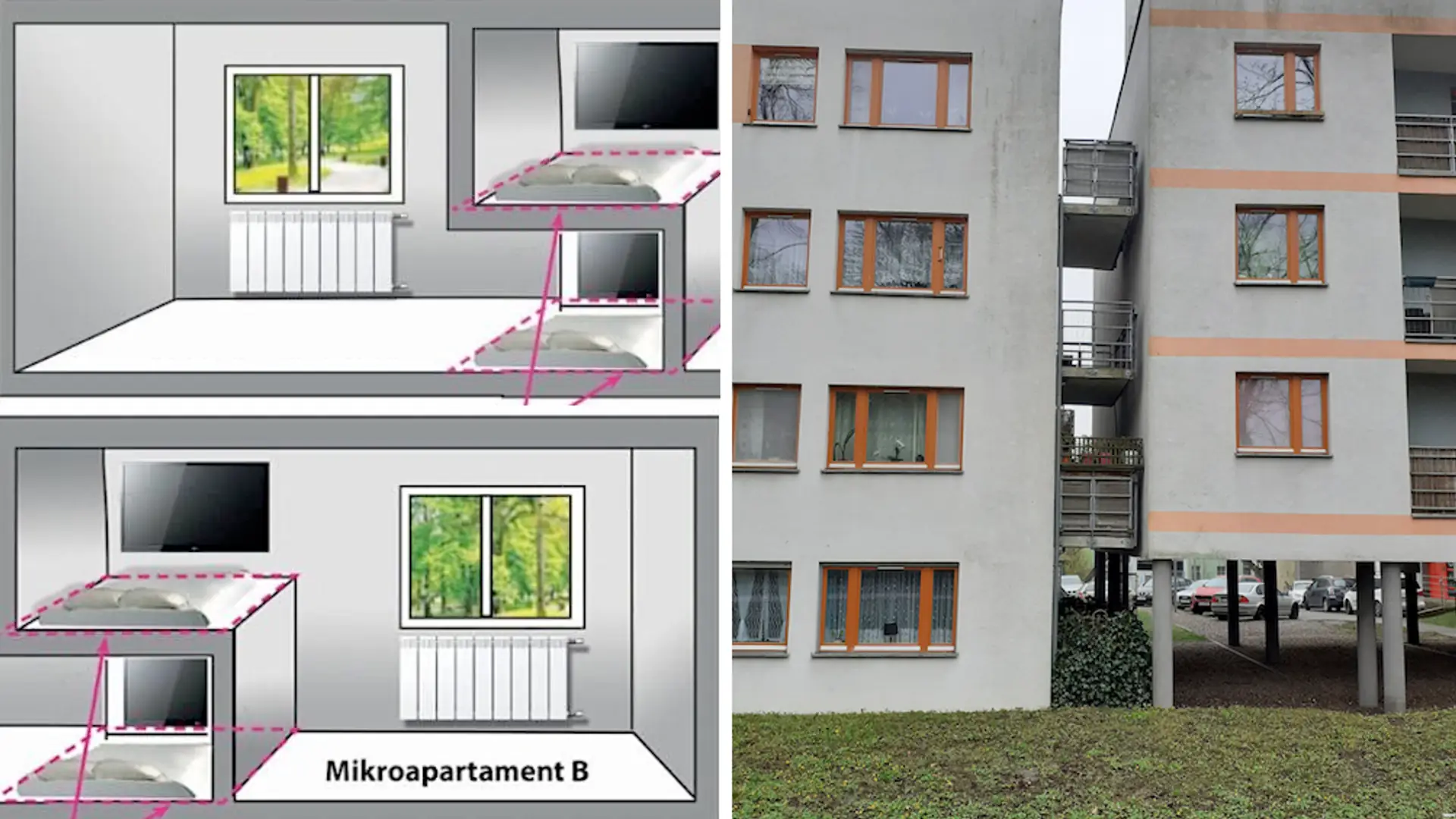 Sypialnie wnękowe, balkon przy ścianie. Patodeweloperka w Polsce