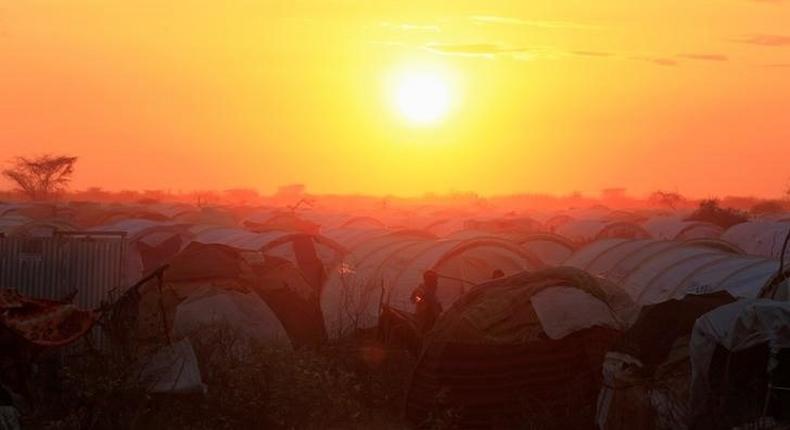 The sun sets over the Ifo extension refugee camp in Dadaab, near the Kenya-Somalia border, in Garissa County, Kenya, July 31, 2011. 