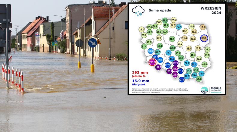 Wrzesień w pogodzie zaskoczył pod każdym względem (mapa: IMGW)