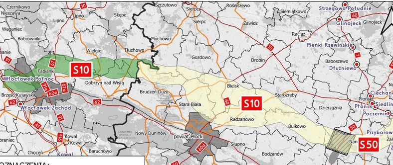 Korytarz nowego odcinka drogi S10