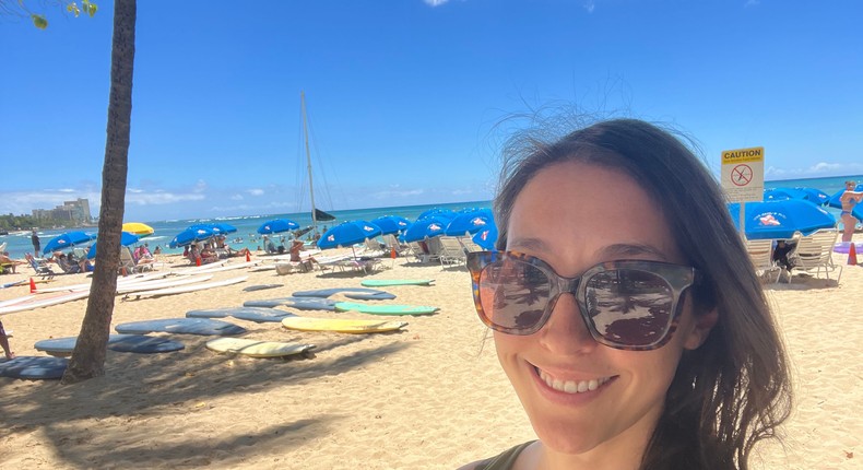 Author Emily Hochberg thought she'd hate Waikiki Beach, but she loved it.Emily Hochberg/Insider