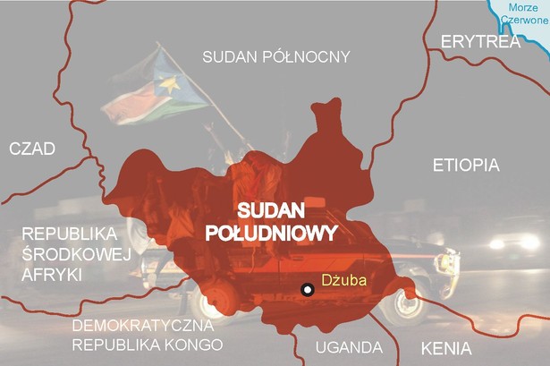 Sudan Południowy jest jednym z najbiedniejszych państw świata - graf. forsal.pl, tło fot. GIORGOS MOUTAFIS PAP/EPA.