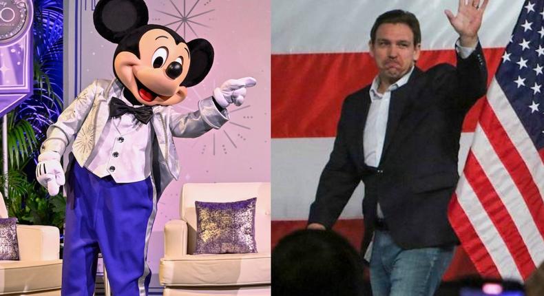The DeSantis campaign has been polling The Walt Disney Co. in early primary voting states, and found it's unpopular.Jeff Gritchen, Orange County Register/SCNG and Tracy Glantz/The State/Tribune News Service via Getty Images