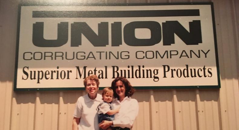 Lauri Union (R) took over her family's corrugated roofing company in 1992.Lauri Union