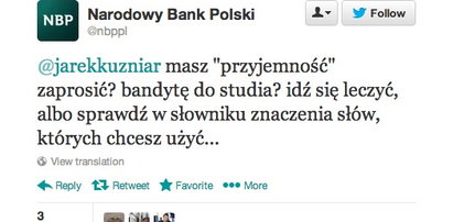 Bank do prezentera TVN24: Idź się leczyć!