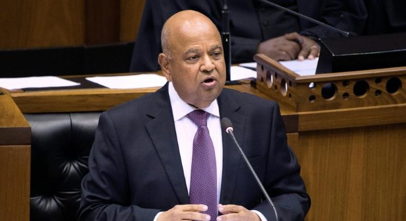 South Africa's Finance Minister Pravin Gordhan delivers the 2017 Budget address at the National Assembly on 22 February, 2017, in Cape Town