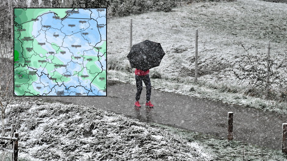 Spadł śnieg i ścisnął mróz. To nie jest ostatnie duże oziębienie (mapa: kachelmannwetter.de)