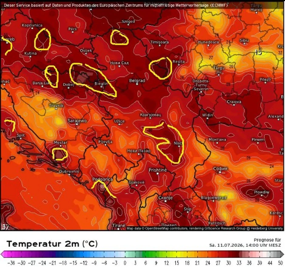 Maksimalne temperature vazduha u postepenom porastu, ali do 30 stepeni