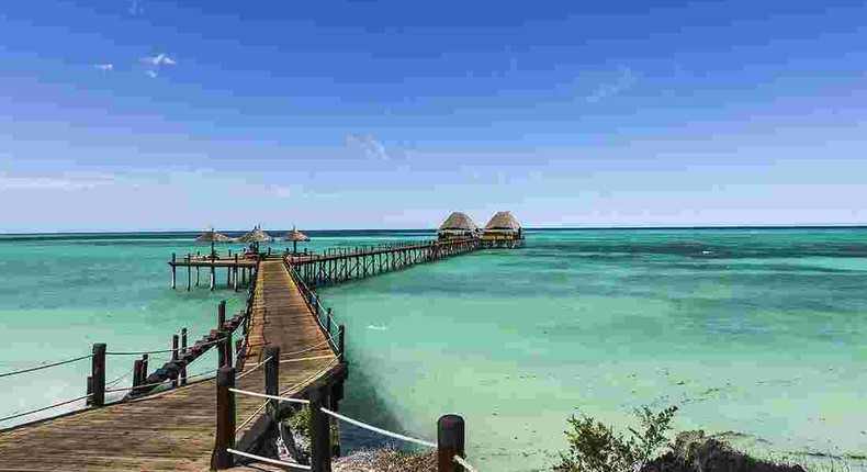 Jetty looking over the ocean in Zanzibar, Tanzania